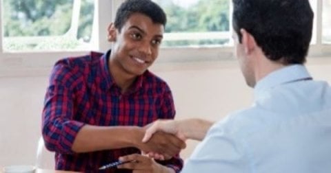 Student talking to disability support officer